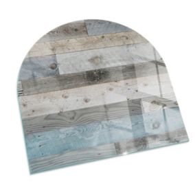 Podkładka szklana półowalna Tulup 100x100 cm Deski w różnych odcieniach 1 szt.
