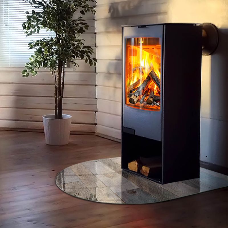 Podkładka szklana półowalna Tulup 100x100 cm Deski w różnych odcieniach 1 szt.