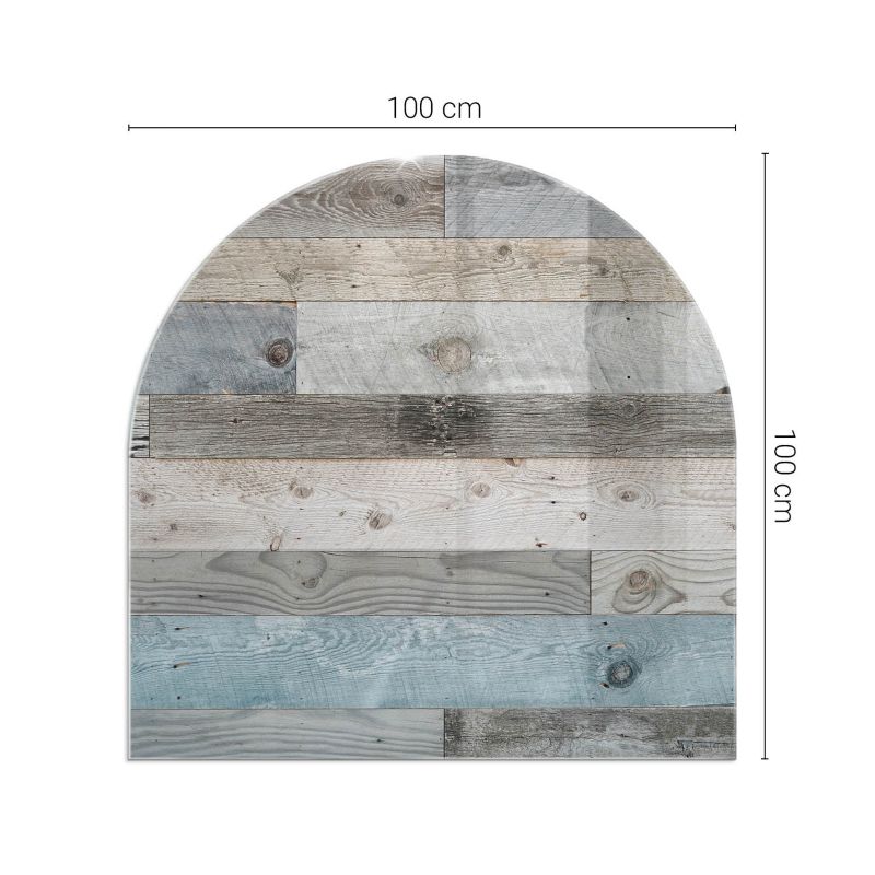 Podkładka szklana półowalna Tulup 100x100 cm Deski w różnych odcieniach 1 szt.