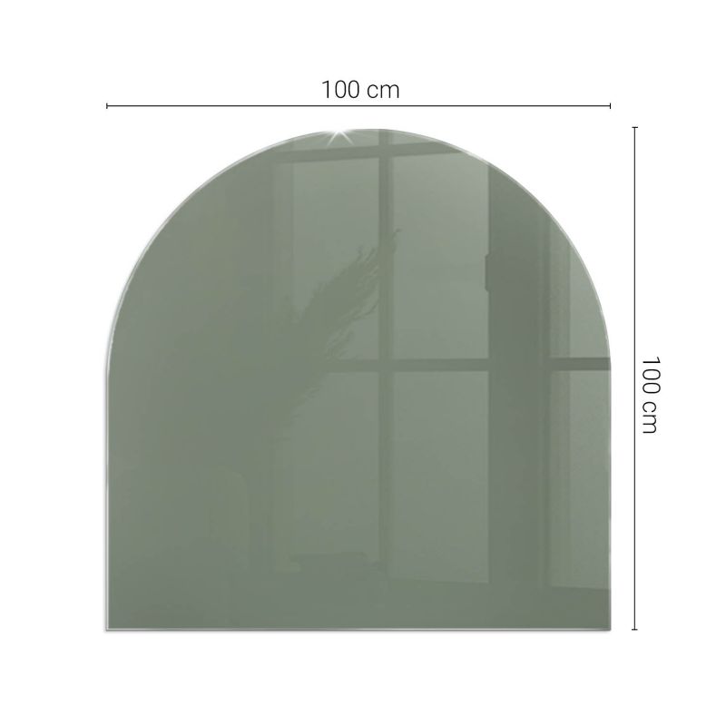 Podkładka szklana półowalna Tulup 100x100 cm Oliwkowy 1 szt.