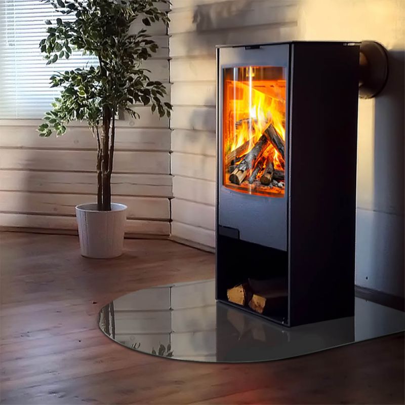 Podkładka szklana półowalna Tulup 100x100 cm Szaro-brązowy 1 szt.