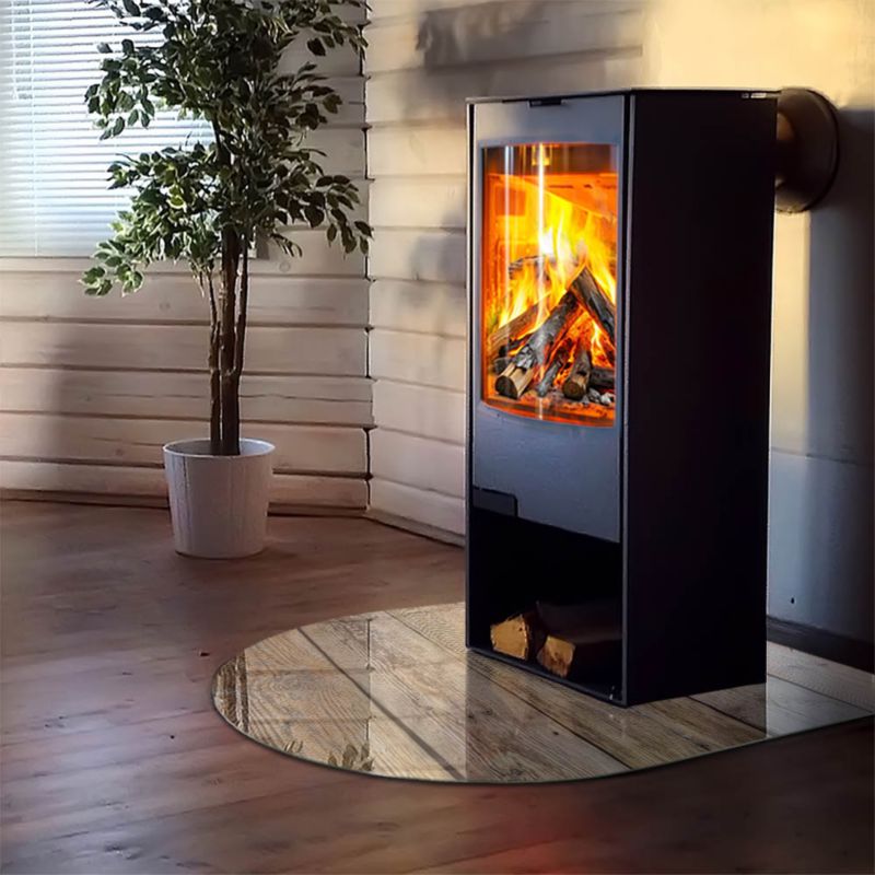 Podkładka szklana półowalna Tulup 100x100 cm Tekstura drewnianych desek 1 szt.