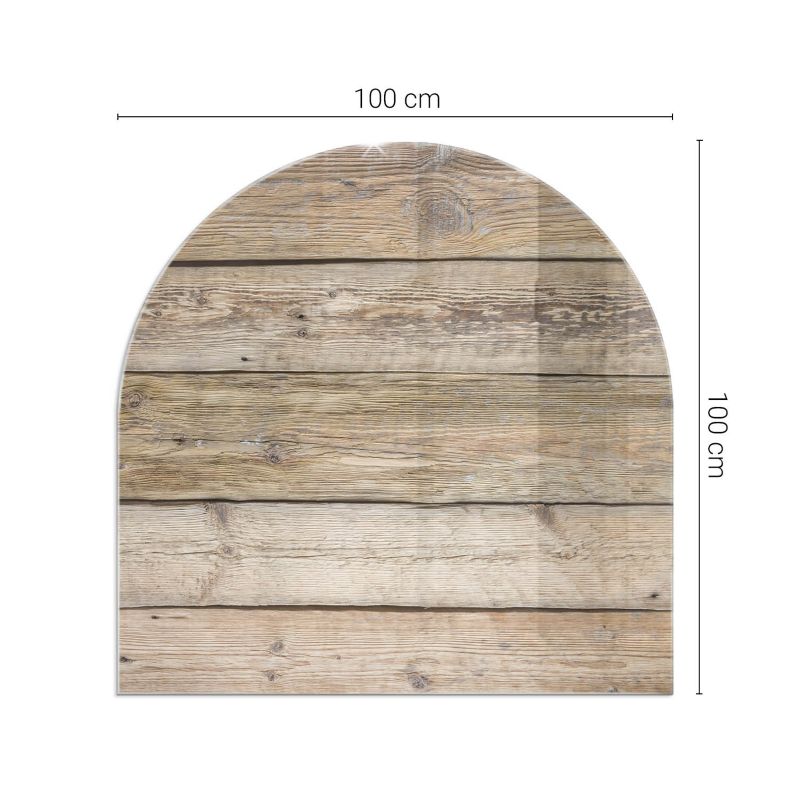 Podkładka szklana półowalna Tulup 100x100 cm Tekstura drewnianych desek 1 szt.