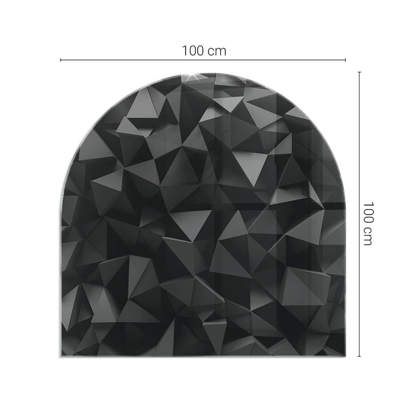 Podkładka szklana półowalna Tulup 100x100 cm Trójwymiarowa geometeria 1 szt.
