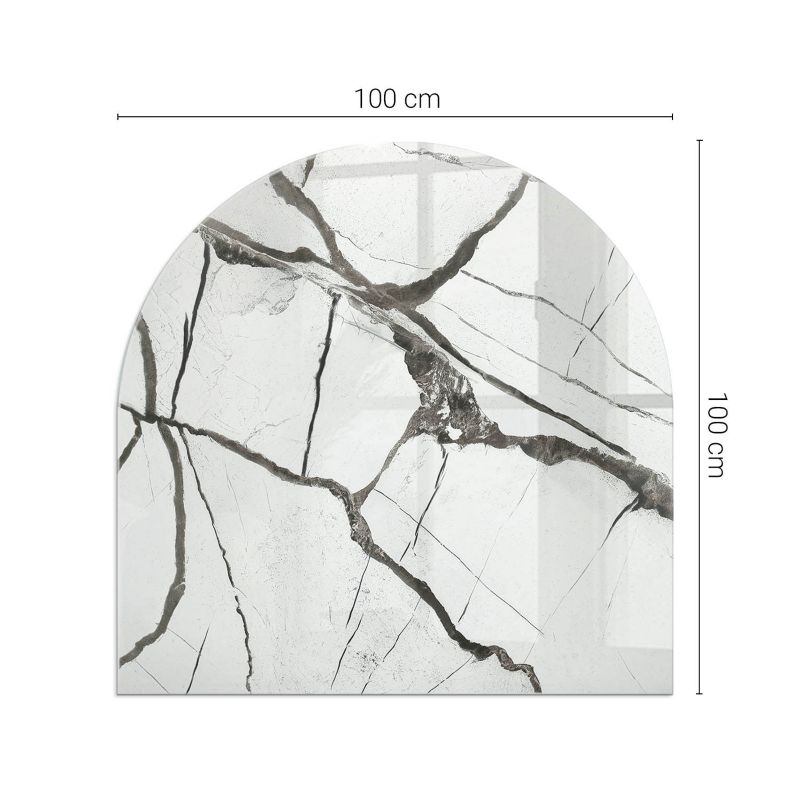 Podkładka szklana półowalna Tulup 100x100 cm Wzór marmurowych żył 1 szt.