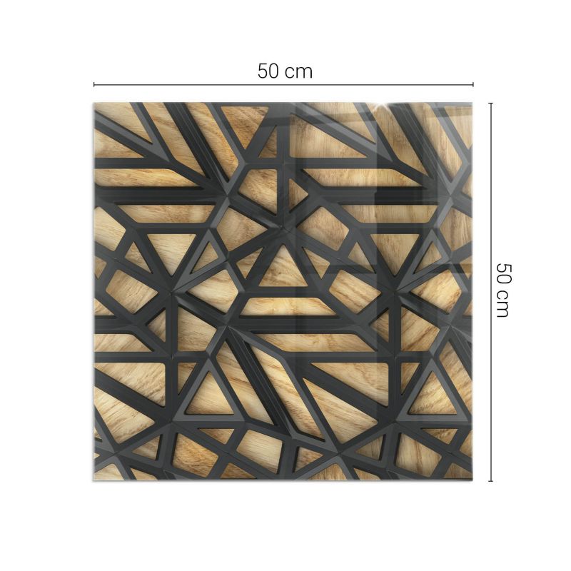 Podkładka szklana Tulup 50x50 cm Geometria z drewnem 1 szt.