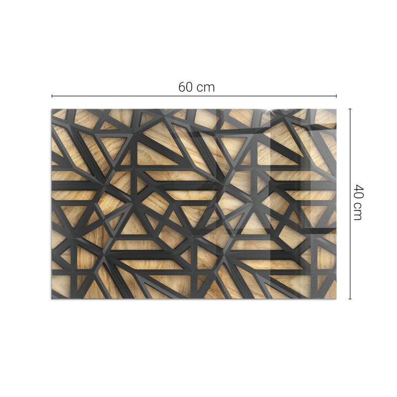 Podkładka szklana Tulup 60x40 cm Geometria z drewnem 1 szt.