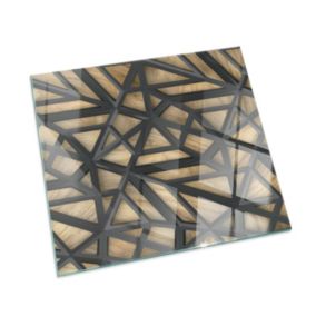 Podkładka szklana Tulup 60x60 cm Geometria z drewnem 1 szt.