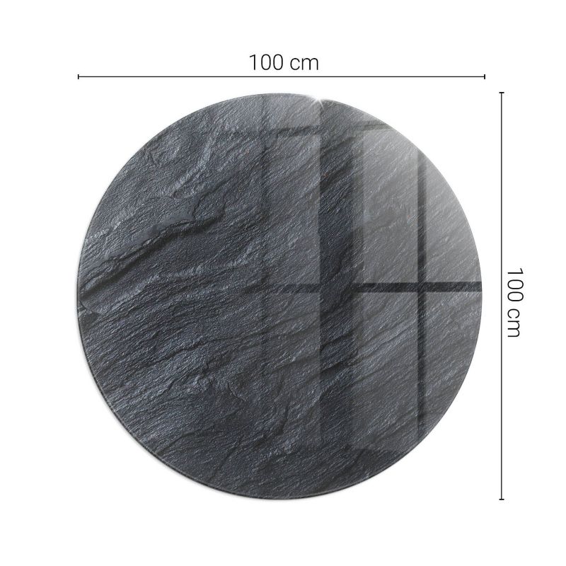 Podkładka Szklana Tulup fi100 cm Ochrona Podłogi przed Kominkiem Tekstura kamiennej powierzchni 1 szt.