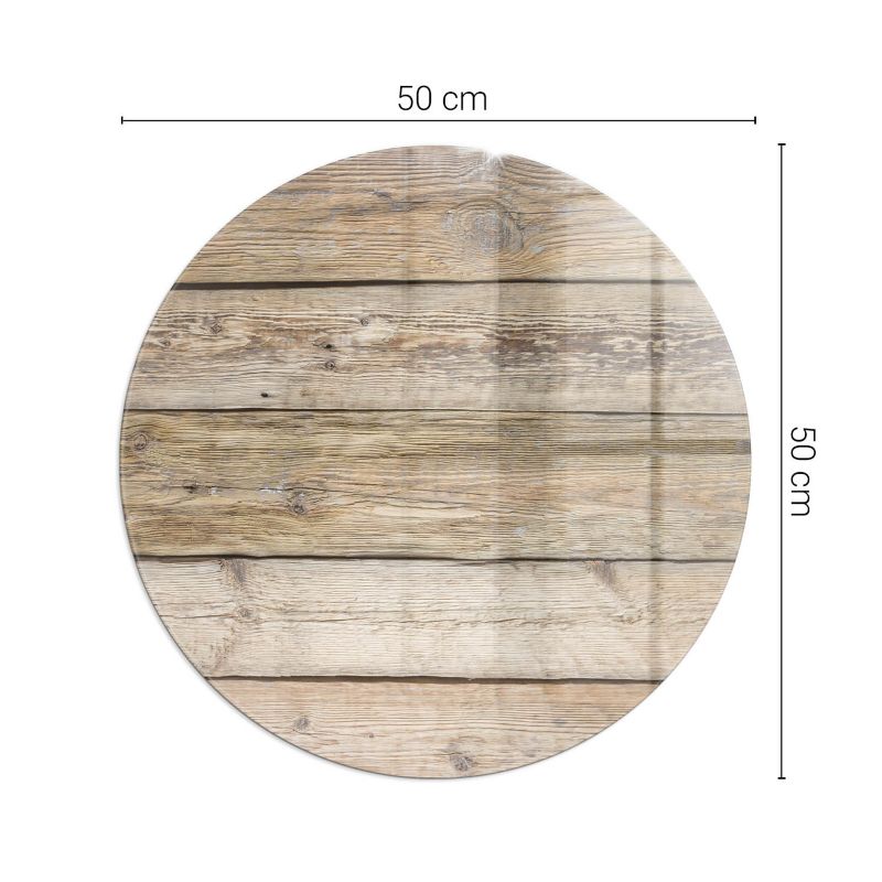 Podkładka szklana Tulup fi50 cm Tekstura drewnianych desek 1 szt.