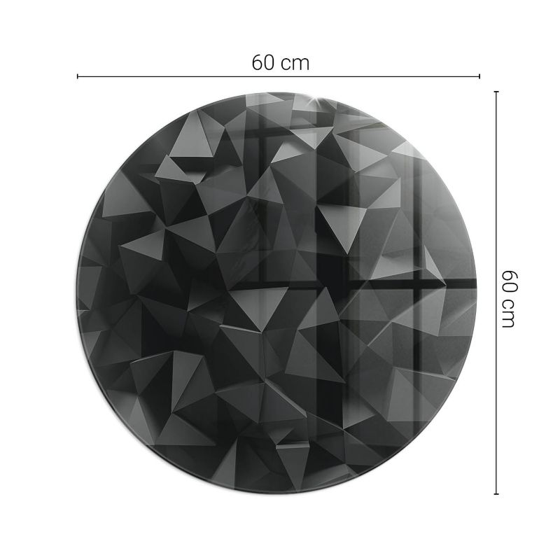 Podkładka szklana Tulup fi60 cm Trójwymiarowa geometeria 1 szt.