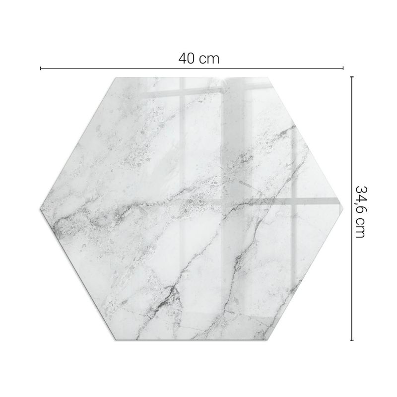Podkładka Szklana Wallfluent h40 cm Ochrona Podłogi przed Kominkiem Wzór marmurowy 1 szt.