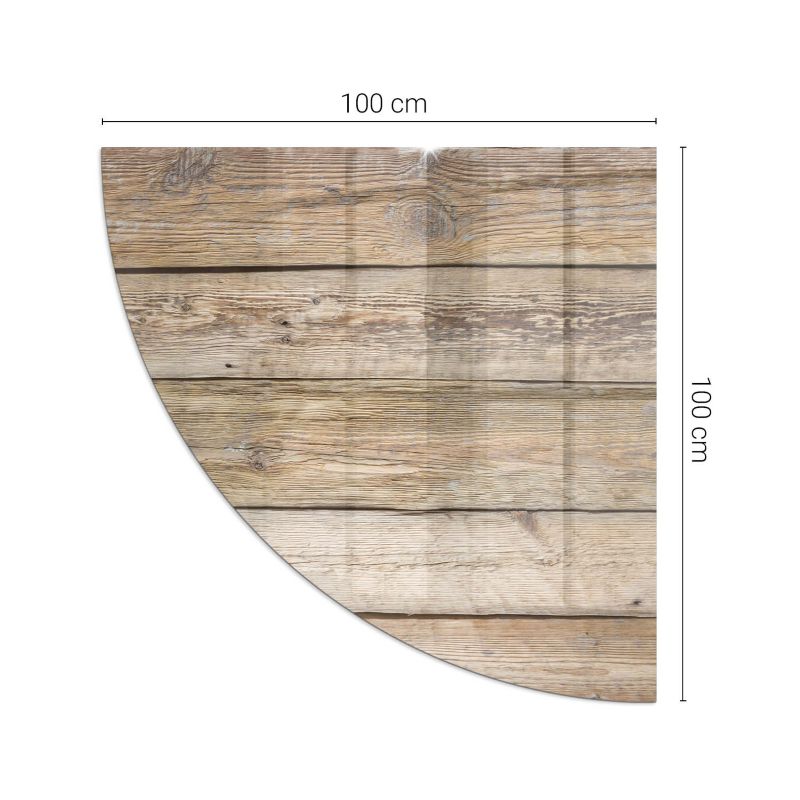 Podkładka szklana ćwiartka Tulup 100x100 cm Tekstura drewnianych desek 1 szt.