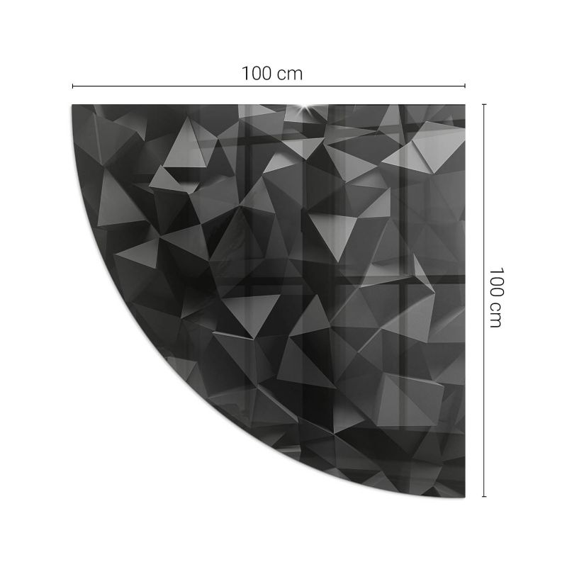 Podkładka szklana ćwiartka Tulup 100x100 cm Trójwymiarowa geometeria 1 szt.