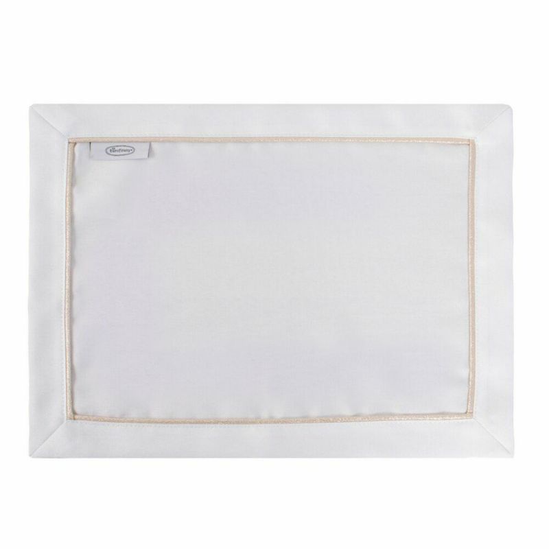 Podkładki MADELE Eurofirany 30x40 cm  biały komplet ze złotą lamówką 4 szt.
