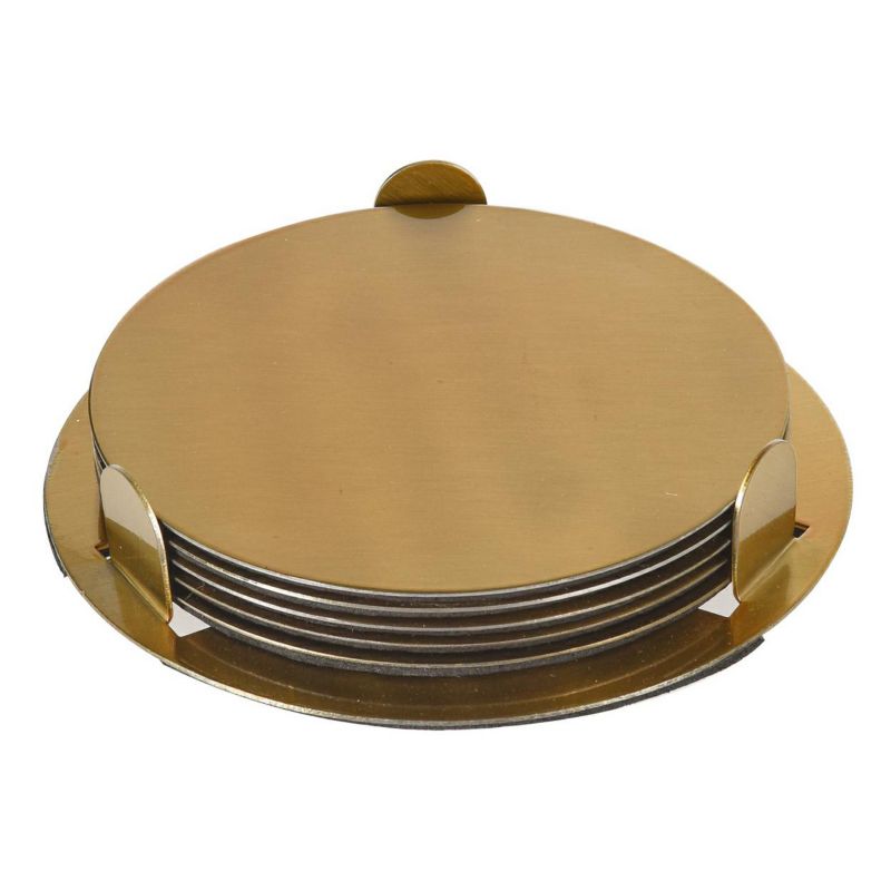 Podkładki pod kubek Excellent Houseware glamour złote 10 cm 6 szt.
