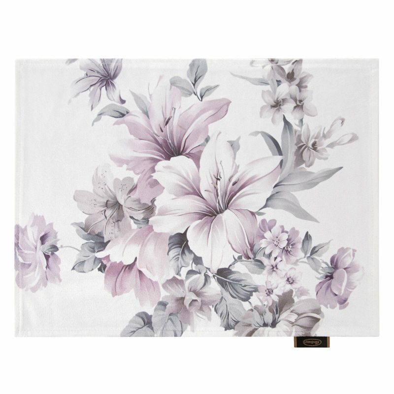 Podkładki VELVET5 Eurofirany 30x40 cm pudrowe dwustronne zdobione kwiatami 4 szt.