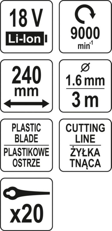 Podkaszarka akumulatorowa Yato 18 V 2 w 1