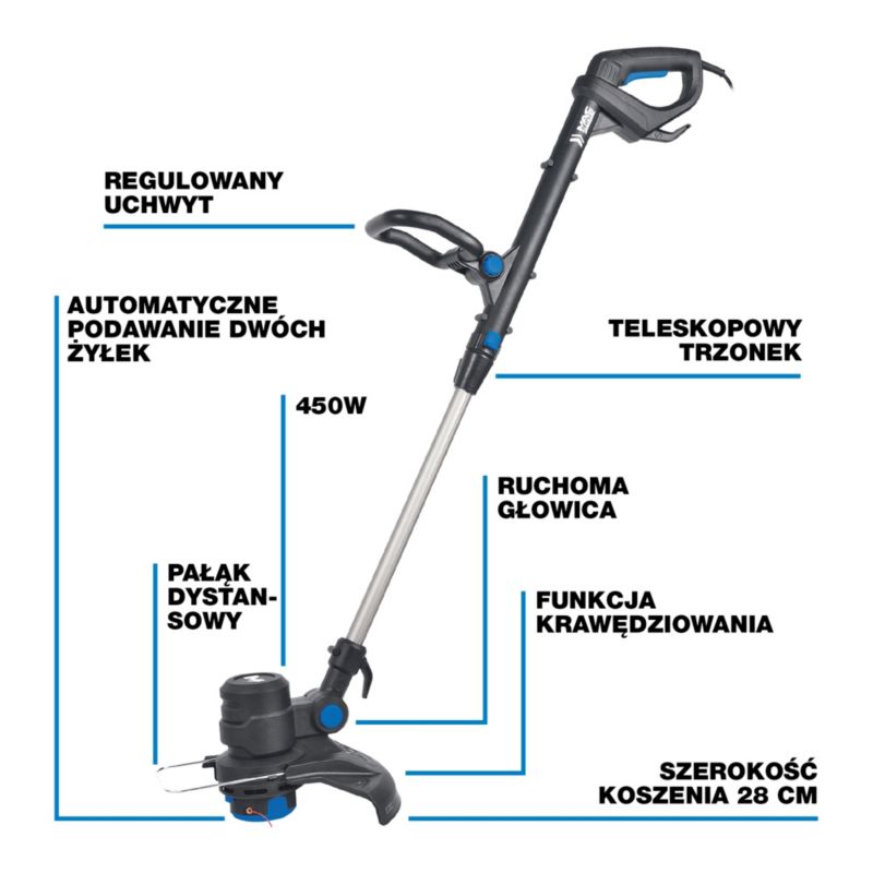 Podkaszarka elektryczna Mac Allister 450 W 28 cm