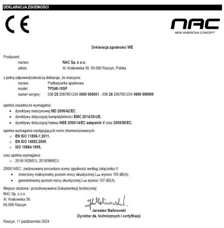 Podkaszarka spalinowa NAC TP248-10SP 0,75 kW