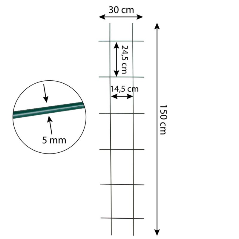 Podpora do roślin 4iQ Group kratka zielona prosta 30x150 cm 1 szt.