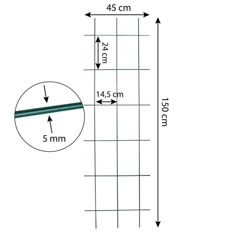 Podpora do roślin 4iQ Group kratka zielona prosta 45x150 cm 1 szt.