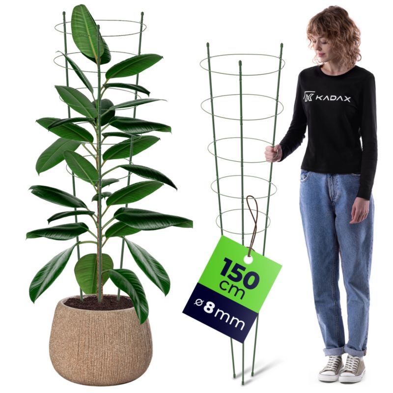 Podpora do roślin KADAX 150 cm pierścieniowa stalowa zielona 1 szt.