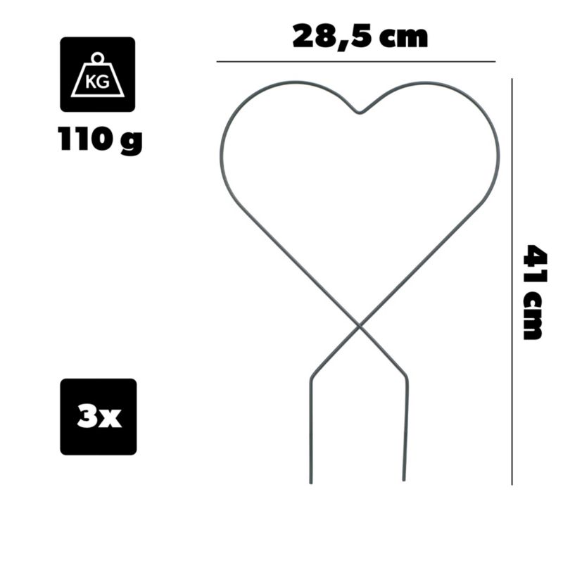 Podpora doniczkowa KADAX Serce kpl. 3szt