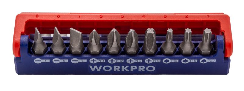 Podręczny zestaw bitów WORKPRO 13 el. z magnetycznym etui 1kpl.
