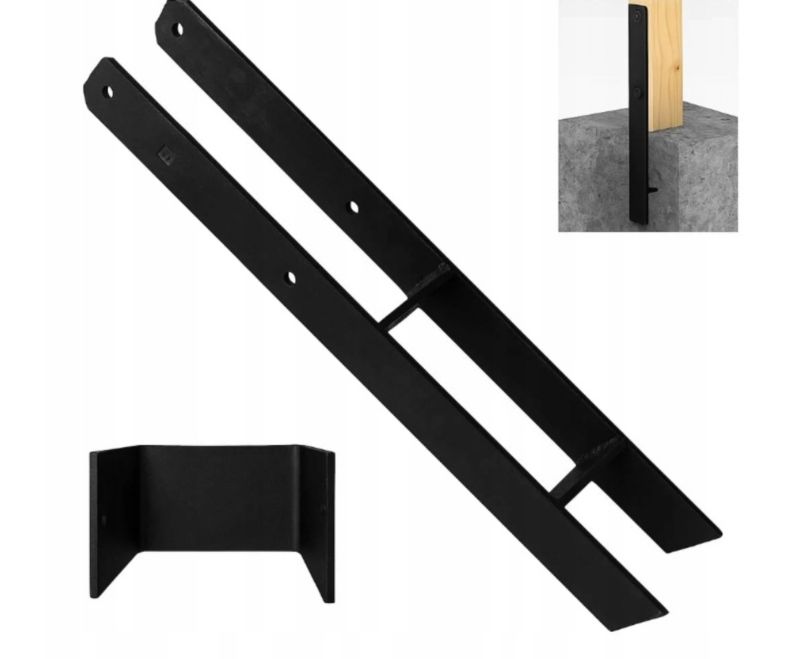 Podstawa Słupa Domax Wspornik,Kotwa H Do Wmurowania Psh 160X600X5Mm Czarny 1szt.