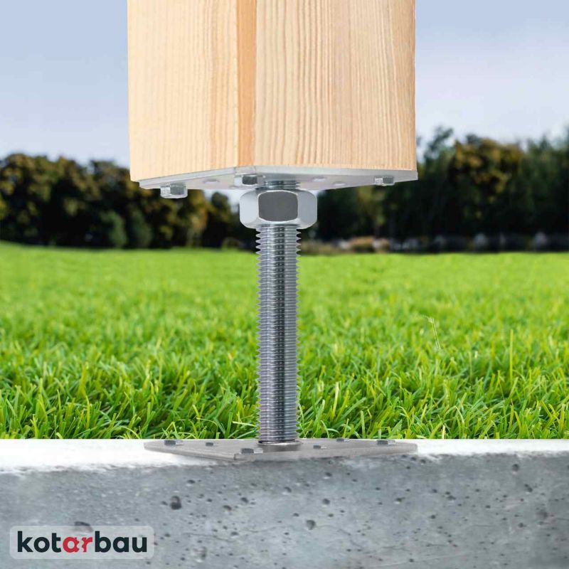 Podstawa słupa KOTARBAU regulowana z prętem 80x80x250 mm 8 szt.