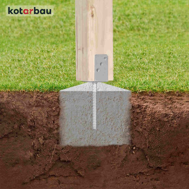 Podstawa słupa KOTARBAU z prętem u do wmurowania 140 mm 1 szt.