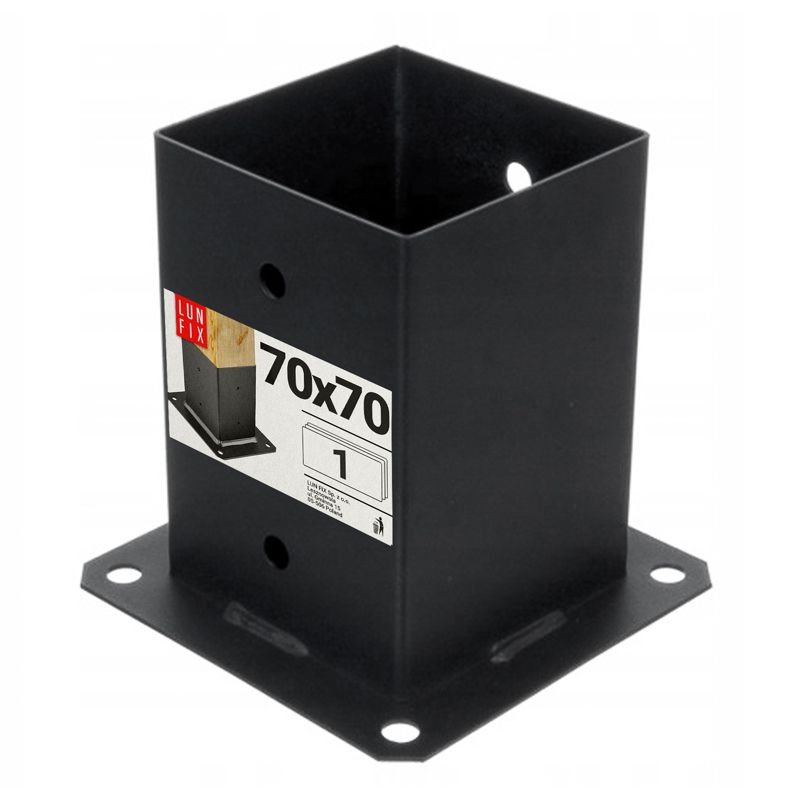 Podstawa słupa Lun Fix do przykręcania czarna stopa 7x7cm 1szt.