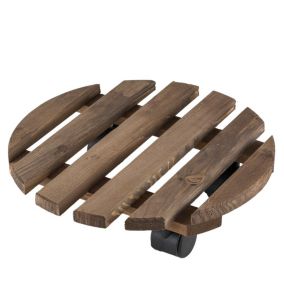 Podstawka na kwiaty na kółkach Direct Home and Garden okrągła brązowa 1 szt.