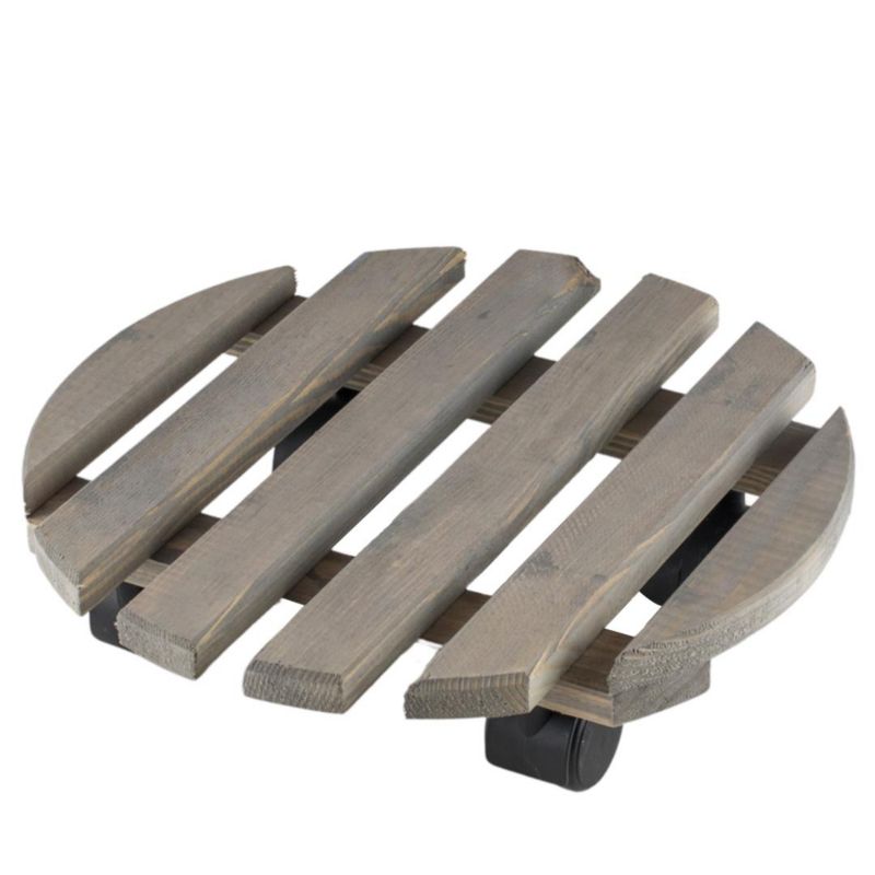 Podstawka na kwiaty na kółkach Direct Home and Garden  okrągła szara 1 szt.