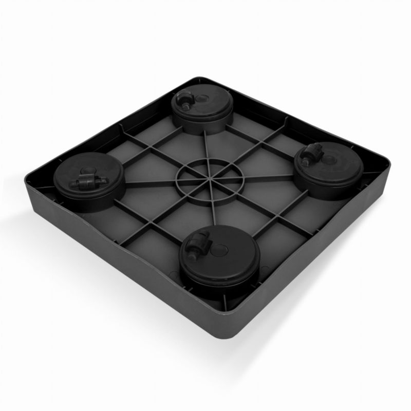 Podstawka platforma  jezdna z kołami pod doniczki PrimeGarden 30 x 30 cm kwadratowa z randem antracyt  pod ciężkie donice 1 szt