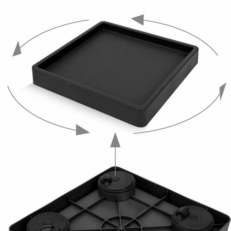Podstawka platforma  jezdna z kołami pod doniczki PrimeGarden 30 x 30 cm kwadratowa z randem antracyt  pod ciężkie donice 1 szt