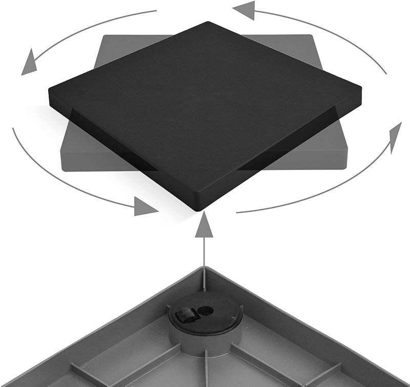 Podstawka platforma  jezdna z kołami pod doniczki PrimeGarden 40 x 40 cm kwadratowa antracyt  pod ciężkie donice 1 szt
