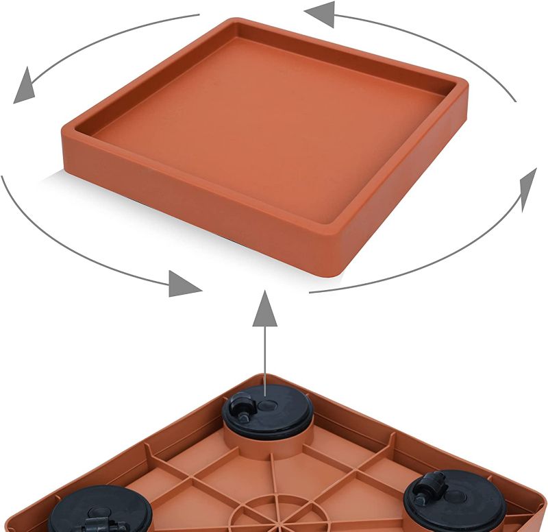 Podstawka platforma  jezdna z kołami pod doniczki PrimeGarden 45 x 45 cm kwadratowa z randem terakota  pod ciężkie donice  1 szt
