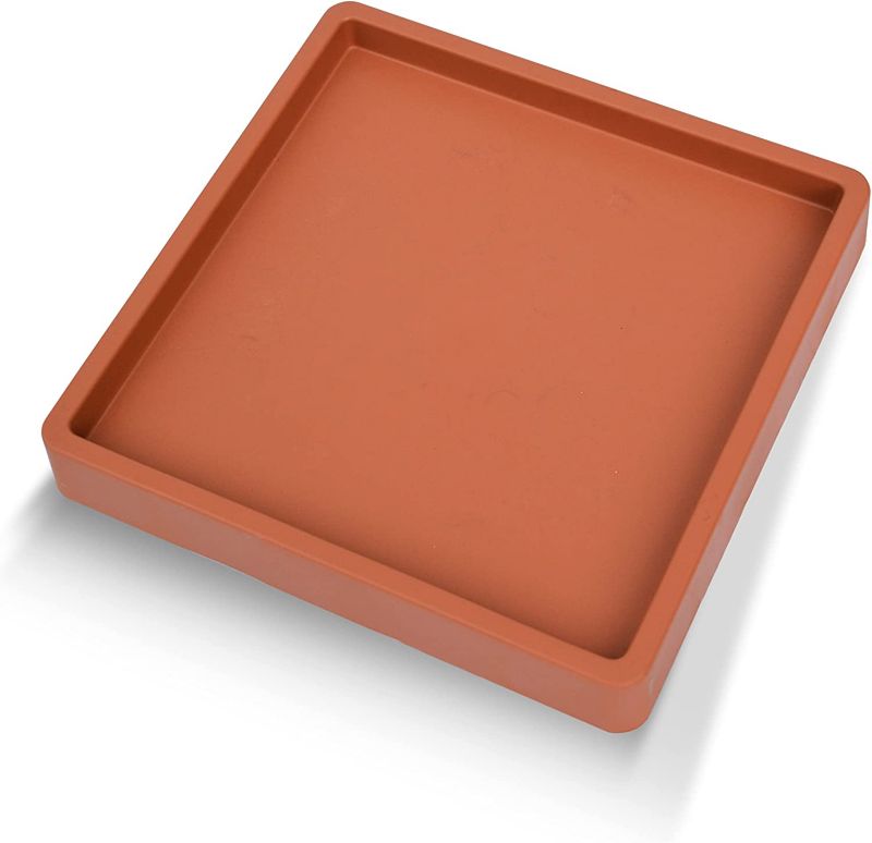Podstawka platforma  jezdna z kołami pod doniczki PrimeGarden 45 x 45 cm kwadratowa z randem terakota  pod ciężkie donice  1 szt