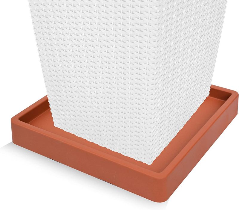 Podstawka platforma  jezdna z kołami pod doniczki PrimeGarden 45 x 45 cm kwadratowa z randem terakota  pod ciężkie donice  1 szt