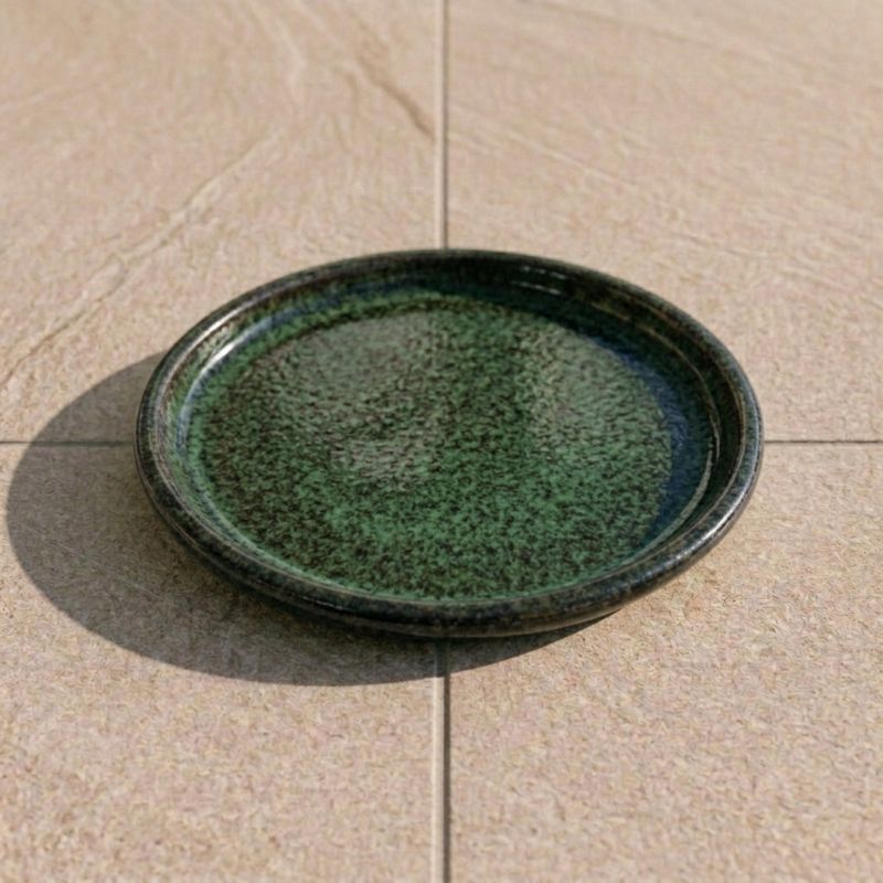 Podstawka pod doniczkę ceramiczna Provencelia Mgliście zielona, śr. 35 cm, mrozoodporna 1 szt.