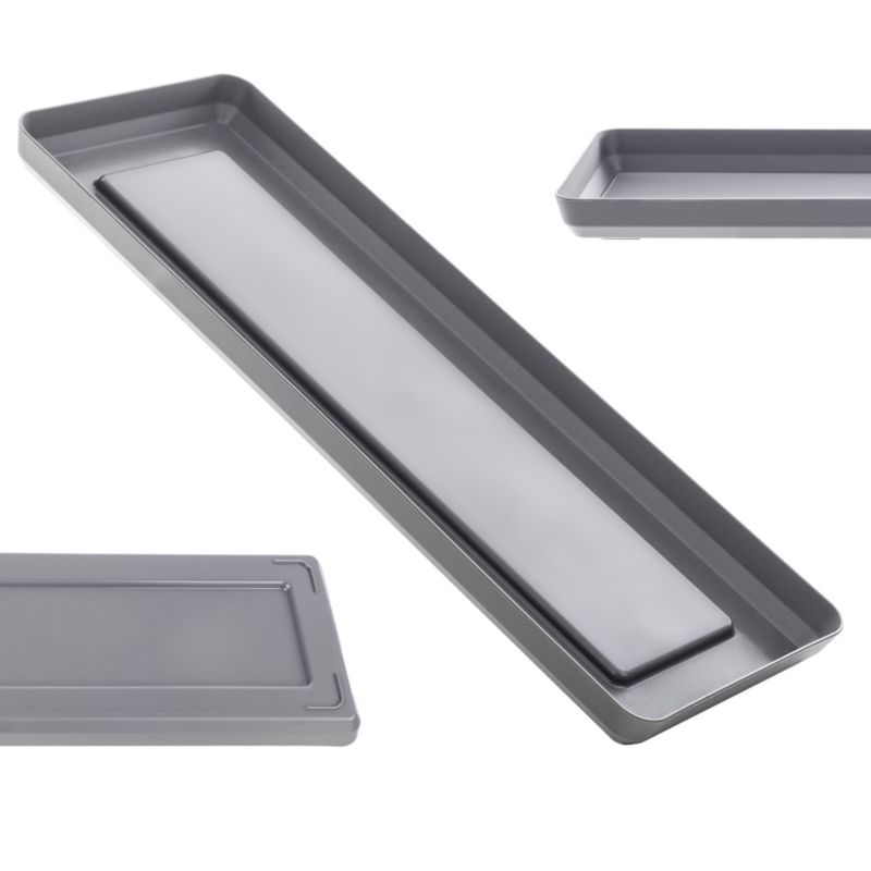 Podstawka Pod Doniczkę KADAX Donicę 40cm Tacka Prostokątna Antracyt Plastikowa 1szt.