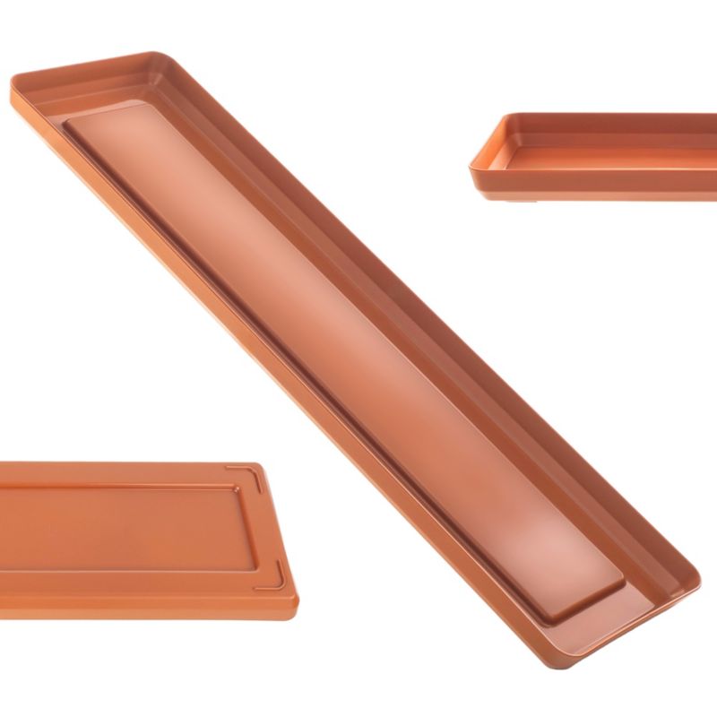 Podstawka Pod Doniczkę KADAX Donicę 50cm Tacka Prostokątna Ceglasta Plastikowa 1szt.