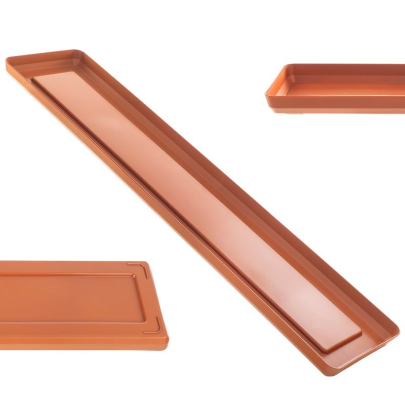 Podstawka Pod Doniczkę KADAX Donicę 53cm Tacka Prostokątna Ceglasta Plastikowa 1szt.