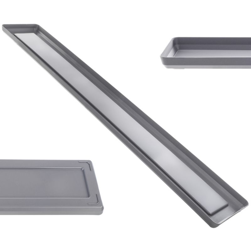 Podstawka Pod Doniczkę KADAX Donicę 80cm Tacka Prostokątna Antracyt Plastikowa 1szt.