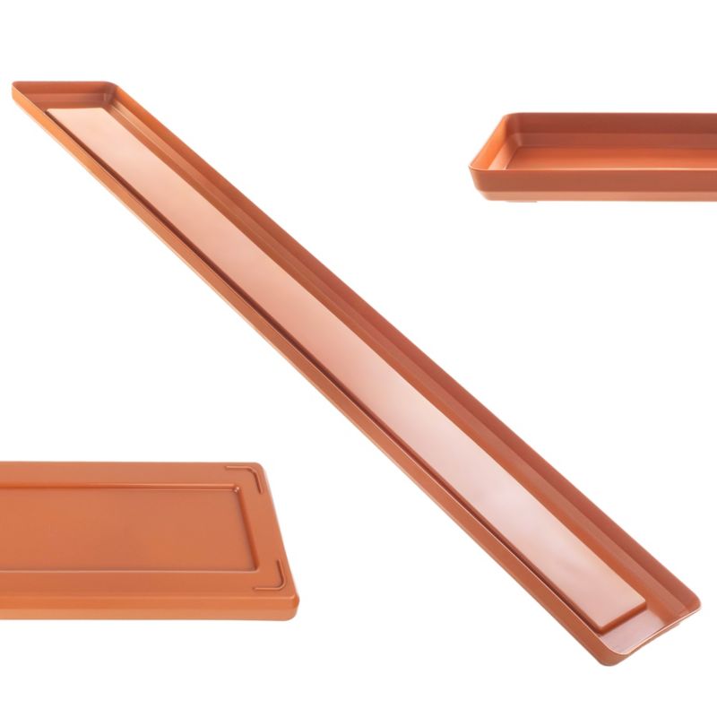 Podstawka Pod Doniczkę KADAX Donicę 80cm Tacka Prostokątna Ceglasta Plastikowa 1szt.