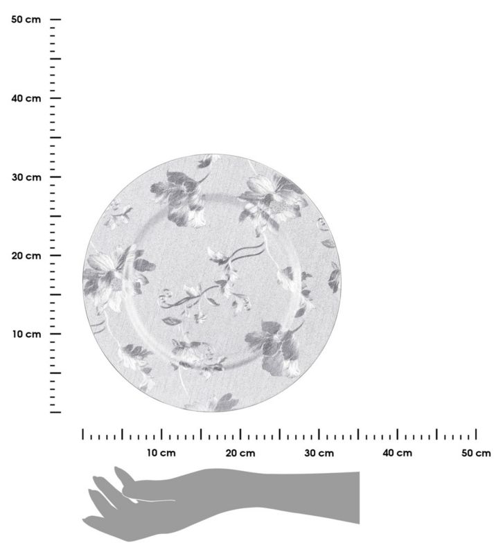 Podtalerz Excellent Houseware srebrny wzór kwiatowy 33 cm 1 szt.