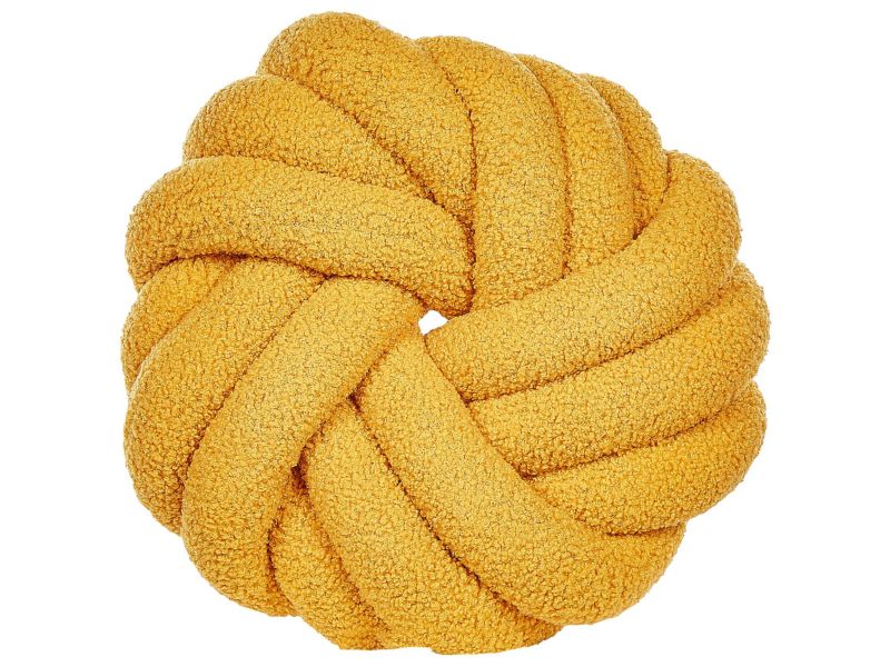 Poduszka dekoracyjna Akola Boucle 31 x 31 cm Jednolity Musztardowy 1 szt.