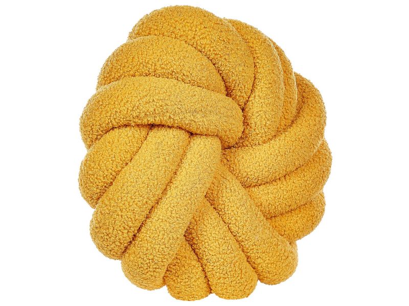 Poduszka dekoracyjna Akola Boucle 31 x 31 cm Jednolity Musztardowy 1 szt.
